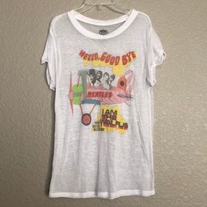 SHEER SHORT-SLEEVE BEATLES GRAPHIC T-SHIRT
